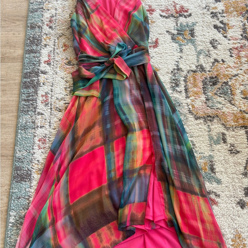 Covington Pink and Green Strapless Sundress